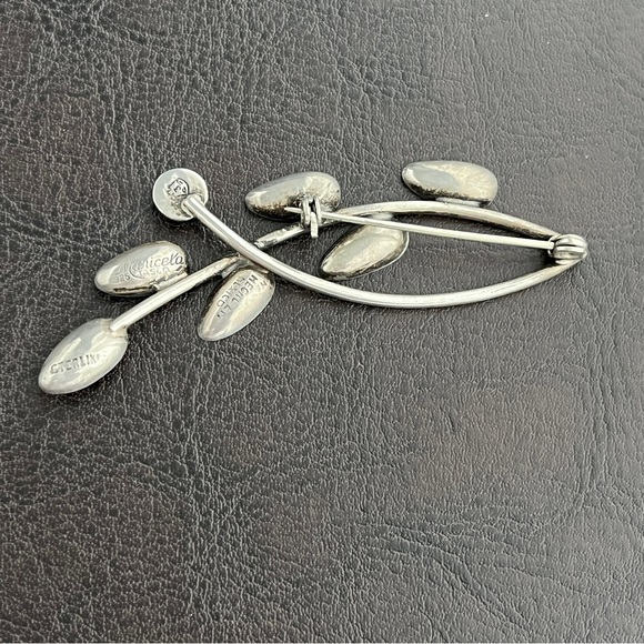 Vintage Maricela Taxco Mexico sterling silver turquoise brooch pin - Picture 6 of 9